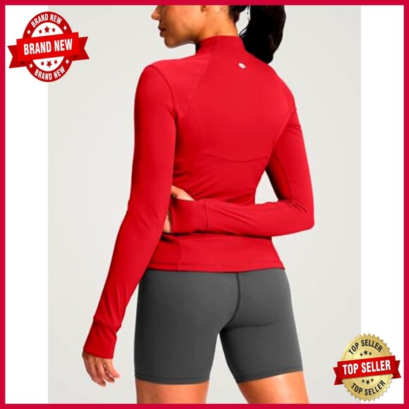 Women's Athletic Jacket Full Zip Slim Fit 4 Pockets Extended Waist Length - Picture 2 of 7